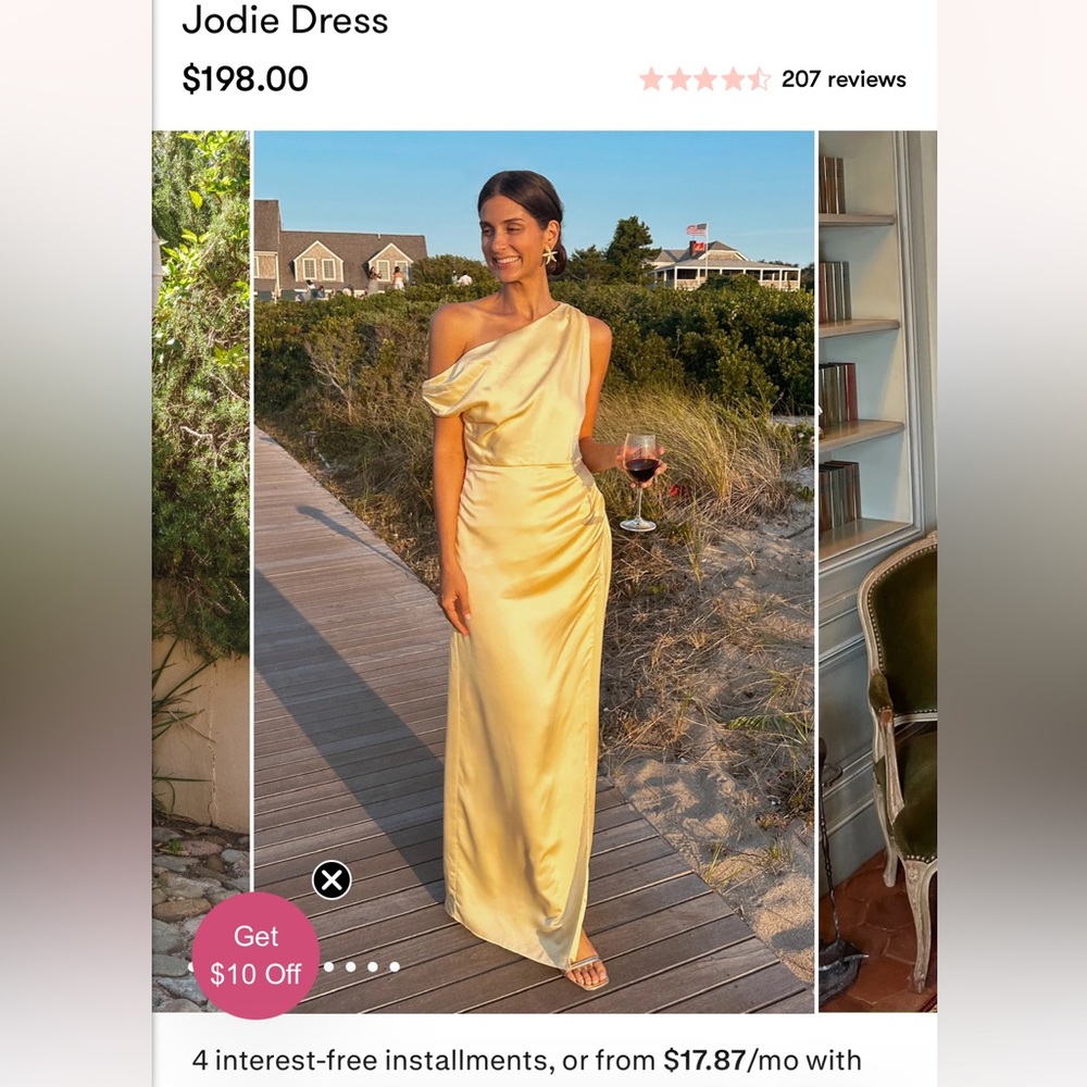 Show Me Your MuMu Jodie One-Shoulder Satin Maxi Dress - Gold